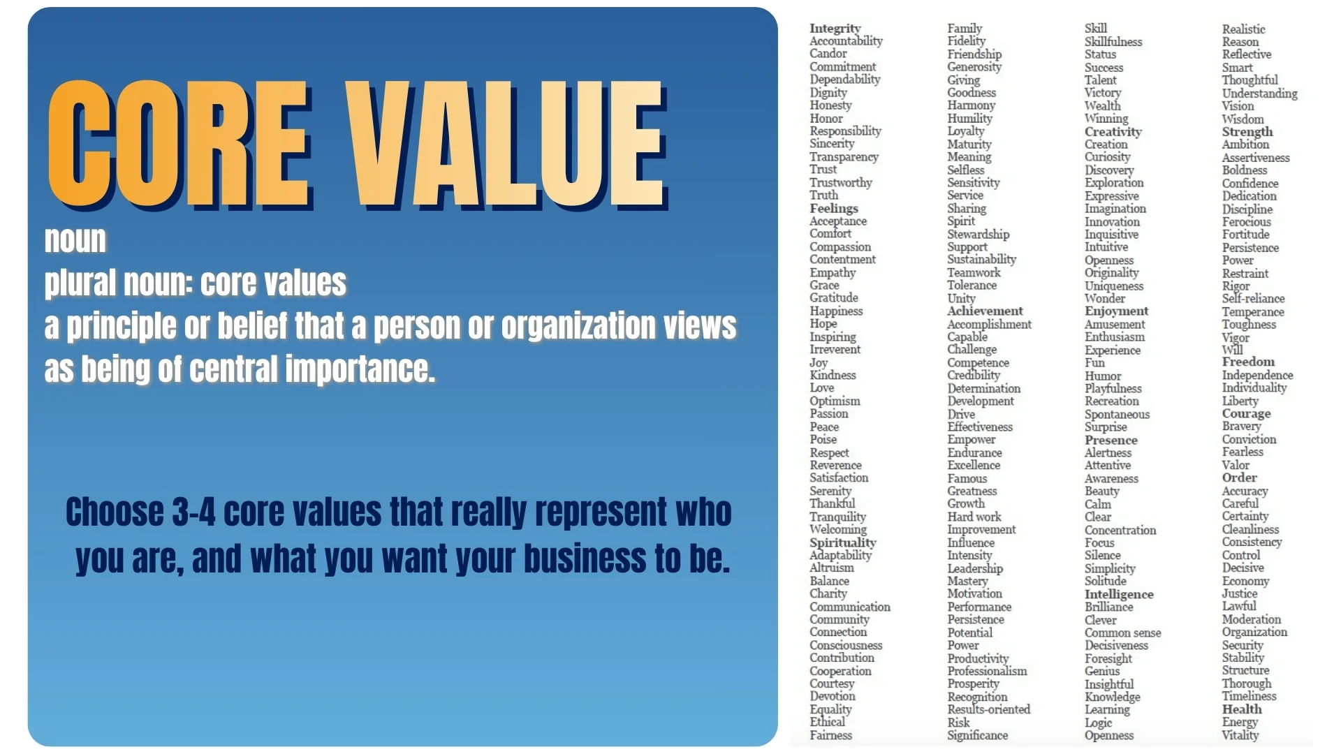 What are your core values?